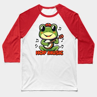 Hop Music! Cute Banjo Frog Baseball T-Shirt